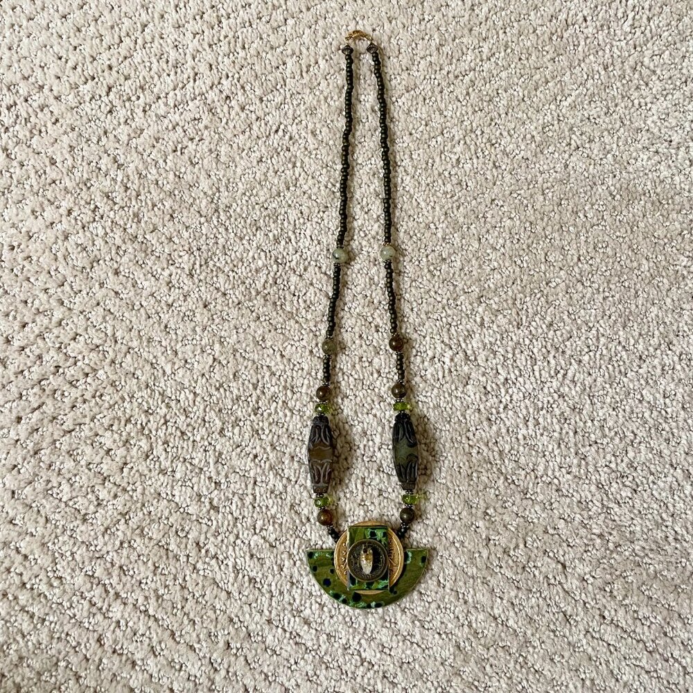Wearable Art! Handmade Original Carol Kent Necklace and Earrings Set - Picture 9 of 15